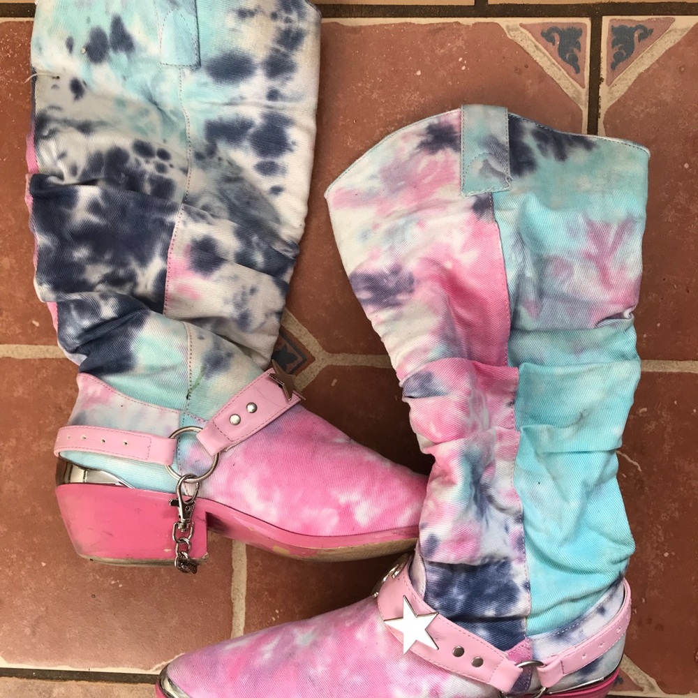 Tye Dye Deathproof Cowboy boots